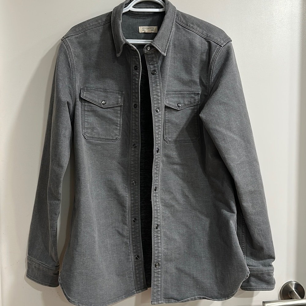 All Saints Grey Denim Shirts